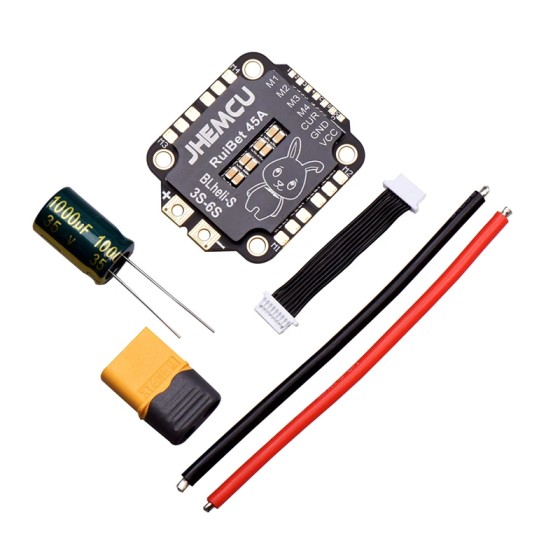 Hot Sale JHEMCU RuiBet 45A 3-6S Lipo BLHELI_S J_H_15.HEX 4in1 Brushless ESC Support Dshot600 30.5mm for RC FPV  Drones Parts DIY